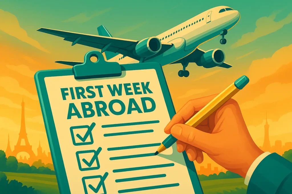 First week abroad checklist
